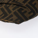 FENDI Zucca Canvas Shoulder Bag Brown Black Auth ti2809-9