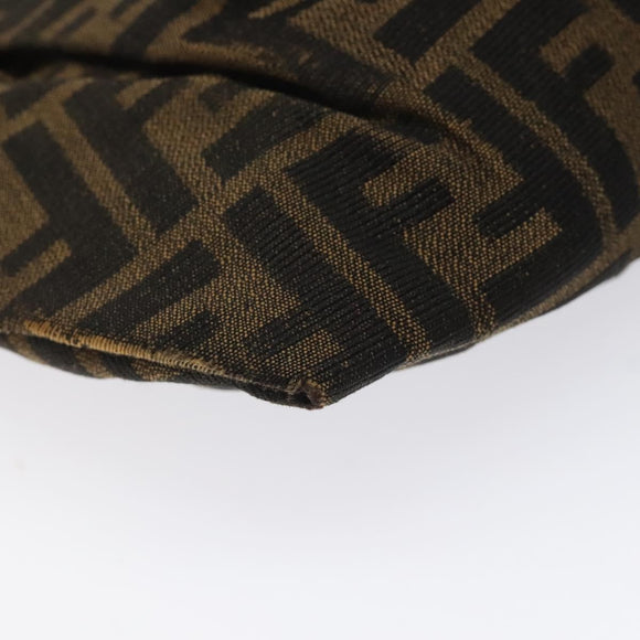 FENDI Zucca Canvas Shoulder Bag Brown Black Auth ti2809