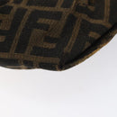 FENDI Zucca Canvas Shoulder Bag Brown Black Auth ti2809-15
