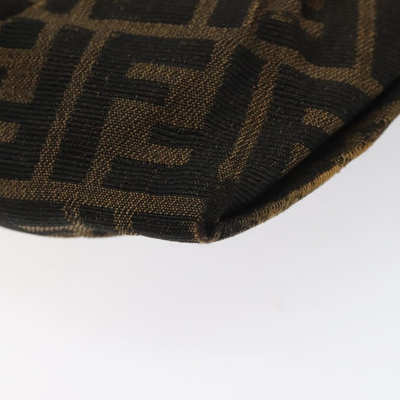 FENDI Zucca Canvas Shoulder Bag Brown Black Auth ti2809