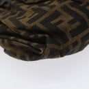 FENDI Zucca Canvas Shoulder Bag Brown Black Auth ti2809-16