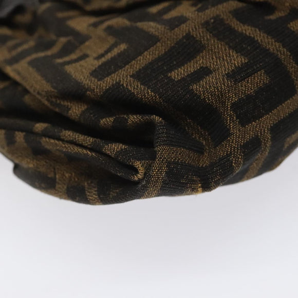 FENDI Zucca Canvas Shoulder Bag Brown Black Auth ti2809