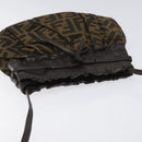 FENDI Zucca Canvas Shoulder Bag Brown Black Auth ti2809-6