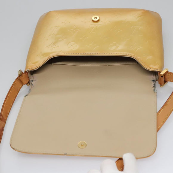 LOUIS VUITTON Monogram Vernis Thompson Street Bag Beige M91301 LV Auth ti2814