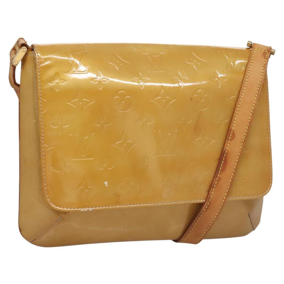 LOUIS VUITTON Monogram Vernis Thompson Street Bag Beige M91301 LV Auth ti2814