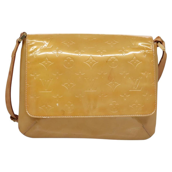 LOUIS VUITTON Monogram Vernis Thompson Street Bag Beige M91301 LV Auth ti2814