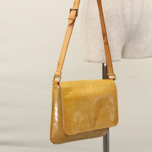 LOUIS VUITTON Monogram Vernis Thompson Street Bag Beige M91301 LV Auth ti2814