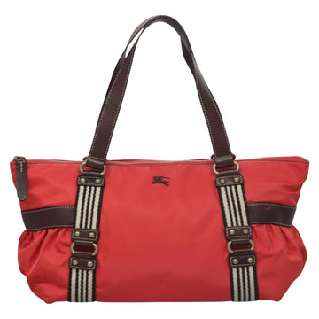 BURBERRY Blue Label Tote Bag Nylon Red Auth ti2825 - 0