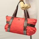BURBERRY Blue Label Tote Bag Nylon Red Auth ti2825-24