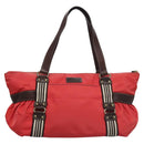 BURBERRY Blue Label Tote Bag Nylon Red Auth ti2825-3