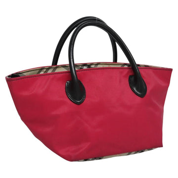BURBERRY Blue Label Hand Bag Nylon Pink Auth ti2827