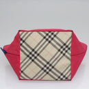 BURBERRY Blue Label Hand Bag Nylon Pink Auth ti2827-6