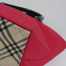 BURBERRY Blue Label Hand Bag Nylon Pink Auth ti2827-15