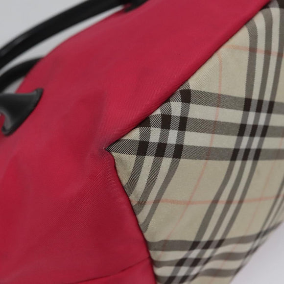 BURBERRY Blue Label Hand Bag Nylon Pink Auth ti2827