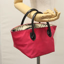 BURBERRY Blue Label Hand Bag Nylon Pink Auth ti2827-21