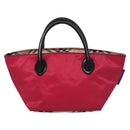 BURBERRY Blue Label Hand Bag Nylon Pink Auth ti2827-13