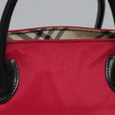 BURBERRY Blue Label Hand Bag Nylon Pink Auth ti2827-3