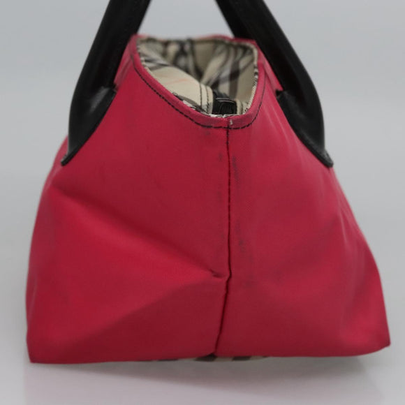 BURBERRY Blue Label Hand Bag Nylon Pink Auth ti2827