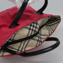 BURBERRY Blue Label Hand Bag Nylon Pink Auth ti2827-7