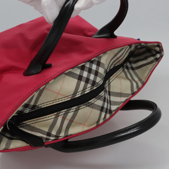 BURBERRY Blue Label Hand Bag Nylon Pink Auth ti2827