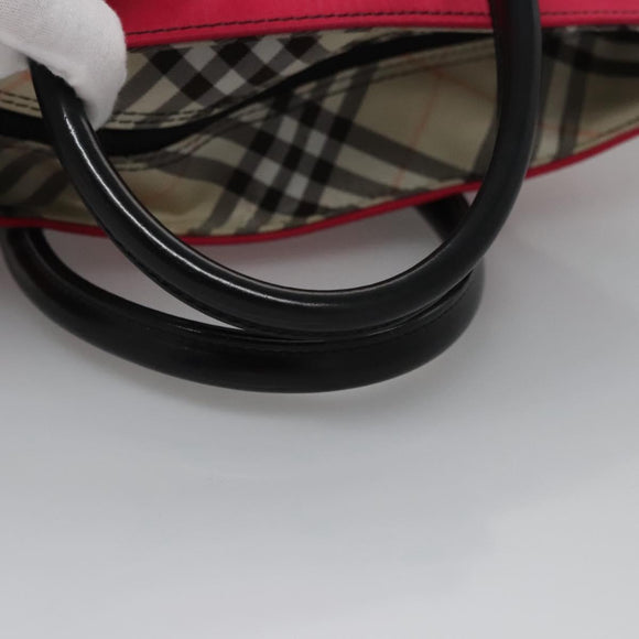 BURBERRY Blue Label Hand Bag Nylon Pink Auth ti2827