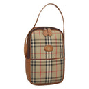 Burberrys Nova Check Blue Label Shoulder Bag Canvas Beige Auth ti2830-1