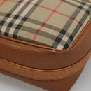 Burberrys Nova Check Blue Label Shoulder Bag Canvas Beige Auth ti2830-14
