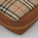 Burberrys Nova Check Blue Label Shoulder Bag Canvas Beige Auth ti2830-16