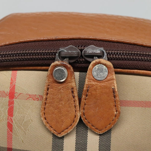 Burberrys Nova Check Blue Label Shoulder Bag Canvas Beige Auth ti2830