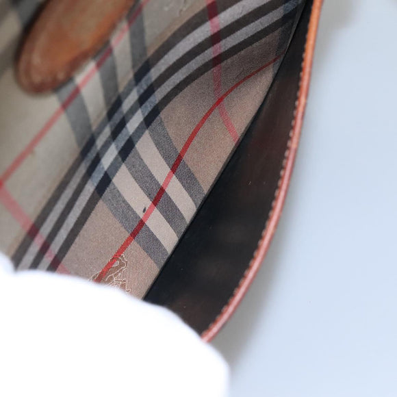 Burberrys Nova Check Blue Label Shoulder Bag Canvas Beige Auth ti2830