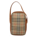 Burberrys Nova Check Blue Label Shoulder Bag Canvas Beige Auth ti2830-3