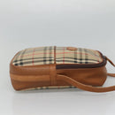 Burberrys Nova Check Blue Label Shoulder Bag Canvas Beige Auth ti2830-5