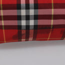 BURBERRY Nova Check Hand Bag Nylon Red Auth ti2831-6