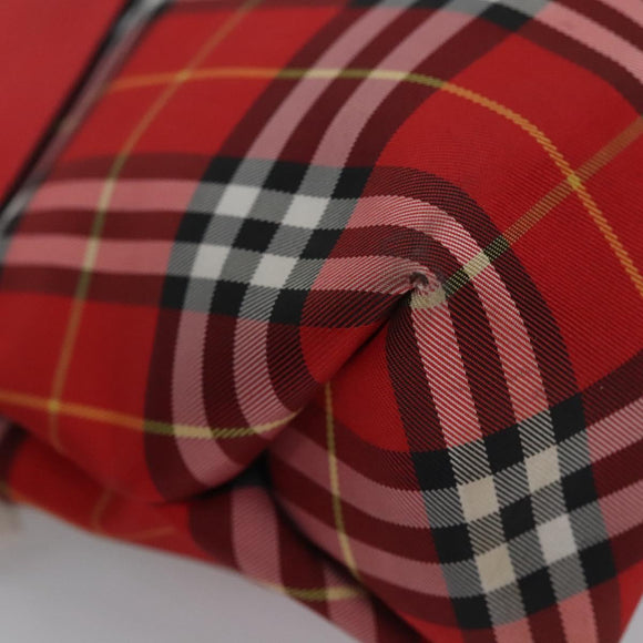 BURBERRY Nova Check Hand Bag Nylon Red Auth ti2831