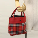 BURBERRY Nova Check Hand Bag Nylon Red Auth ti2831-22