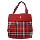 BURBERRY Nova Check Hand Bag Nylon Red Auth ti2831-13