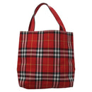 BURBERRY Nova Check Hand Bag Nylon Red Auth ti2831-2