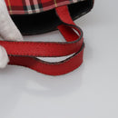 BURBERRY Nova Check Hand Bag Nylon Red Auth ti2831-8