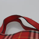BURBERRY Nova Check Hand Bag Nylon Red Auth ti2831-9