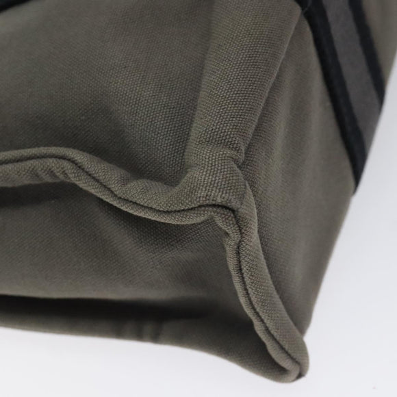 HERMES Fourre Tout PM Hand Bag Canvas Black Gray Silver Auth ti2833