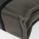 HERMES Fourre Tout PM Hand Bag Canvas Black Gray Silver Auth ti2833-12