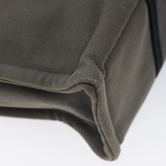 HERMES Fourre Tout PM Hand Bag Canvas Black Gray Silver Auth ti2833