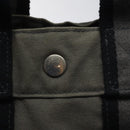 HERMES Fourre Tout PM Hand Bag Canvas Black Gray Silver Auth ti2833-14