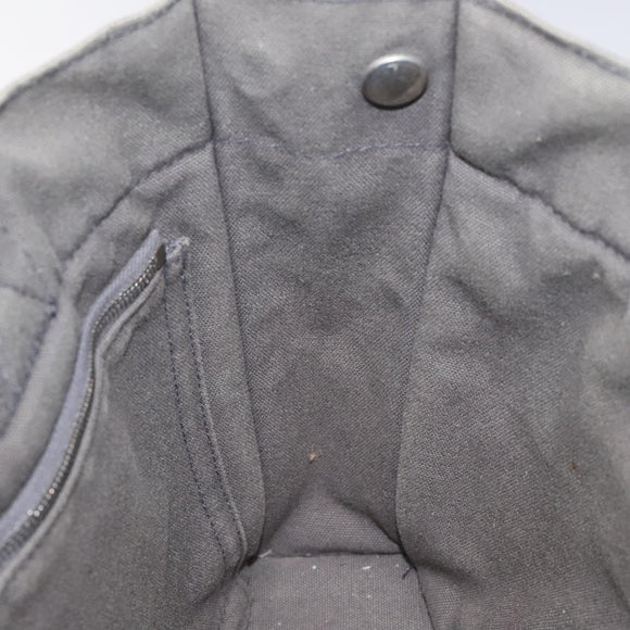 HERMES Fourre Tout PM Hand Bag Canvas Black Gray Silver Auth ti2833