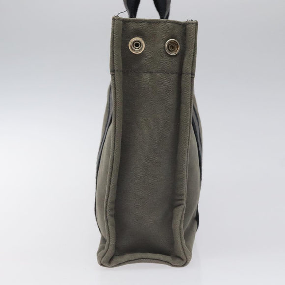 HERMES Fourre Tout PM Hand Bag Canvas Black Gray Silver Auth ti2833