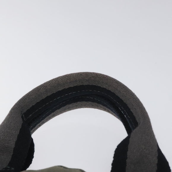 HERMES Fourre Tout PM Hand Bag Canvas Black Gray Silver Auth ti2833