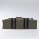 HERMES Fourre Tout PM Hand Bag Canvas Black Gray Silver Auth ti2833-9