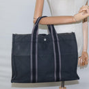 HERMES Fourre Tout MM Hand Bag Canvas Black Auth ti2835-19