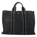 HERMES Fourre Tout MM Hand Bag Canvas Black Auth ti2835-13