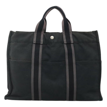HERMES Fourre Tout MM Hand Bag Canvas Black Auth ti2835 - 0